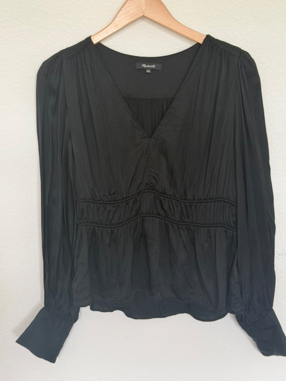 Madewell Womens 10 Black Office Blouse Top - Chic top for work